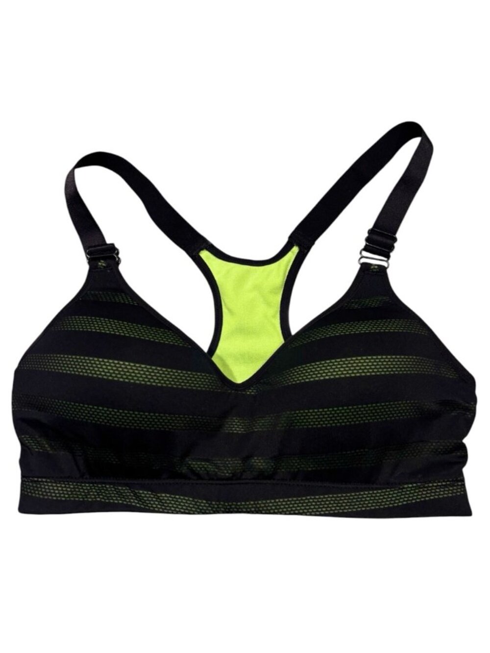 Marika Tek Sports Bra With Padding - Size Small, Black and Lime Green